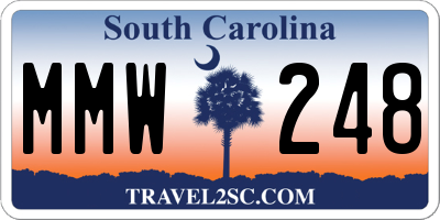 SC license plate MMW248