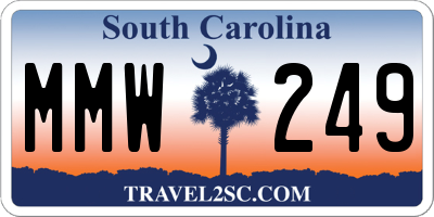 SC license plate MMW249