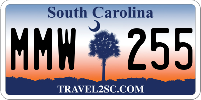 SC license plate MMW255