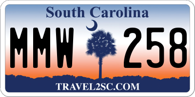 SC license plate MMW258