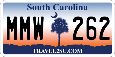 SC license plate MMW262
