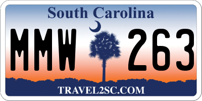 SC license plate MMW263