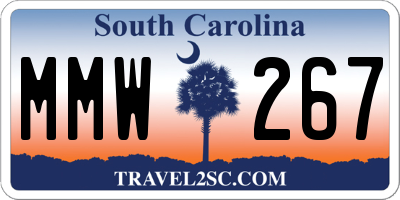 SC license plate MMW267