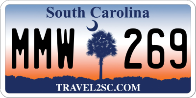 SC license plate MMW269
