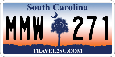 SC license plate MMW271