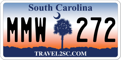 SC license plate MMW272