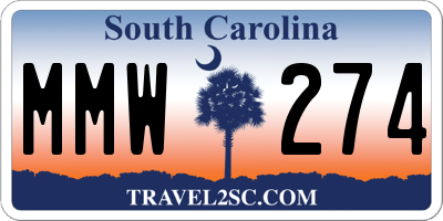 SC license plate MMW274