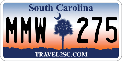 SC license plate MMW275