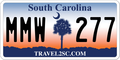SC license plate MMW277