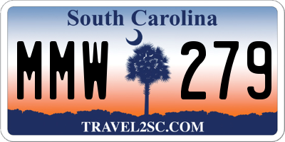 SC license plate MMW279
