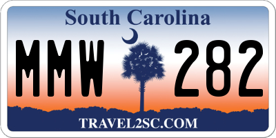 SC license plate MMW282