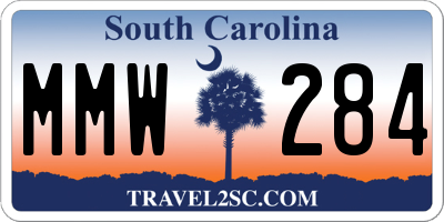 SC license plate MMW284