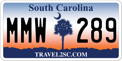 SC license plate MMW289