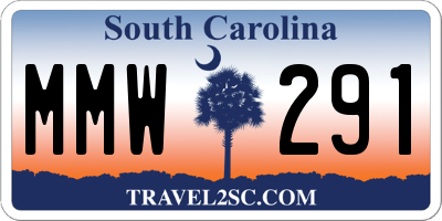 SC license plate MMW291