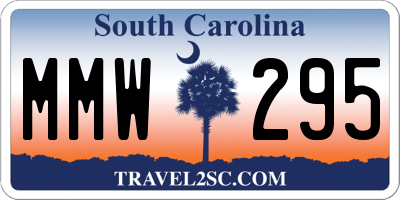 SC license plate MMW295