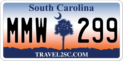 SC license plate MMW299