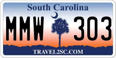 SC license plate MMW303