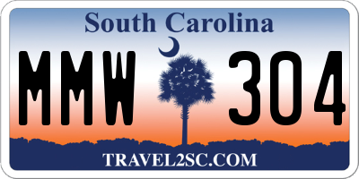 SC license plate MMW304
