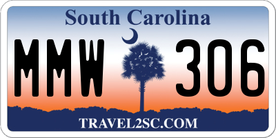 SC license plate MMW306