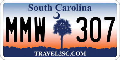 SC license plate MMW307