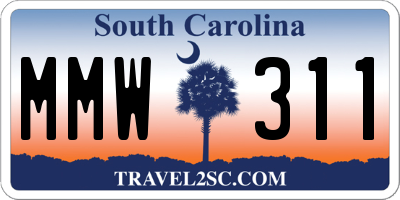 SC license plate MMW311