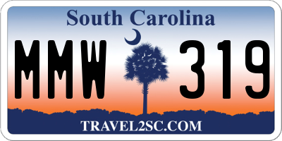 SC license plate MMW319
