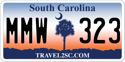 SC license plate MMW323
