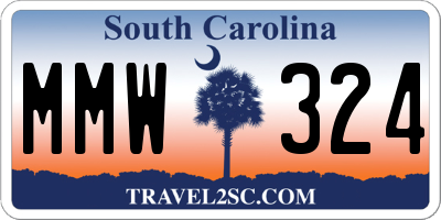 SC license plate MMW324