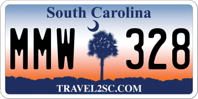 SC license plate MMW328