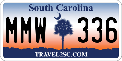 SC license plate MMW336