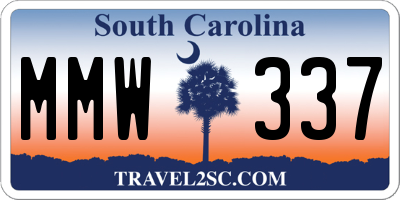 SC license plate MMW337