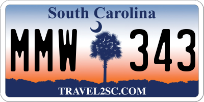 SC license plate MMW343