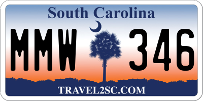 SC license plate MMW346
