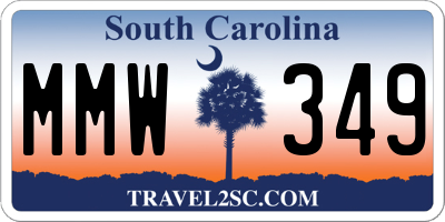 SC license plate MMW349