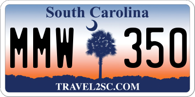 SC license plate MMW350