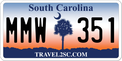 SC license plate MMW351