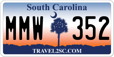 SC license plate MMW352