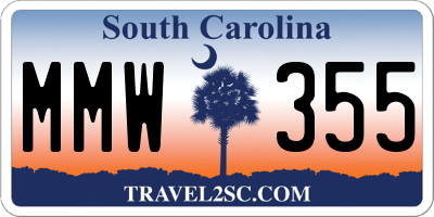 SC license plate MMW355