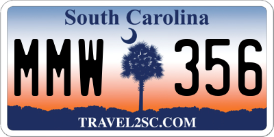 SC license plate MMW356