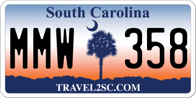 SC license plate MMW358