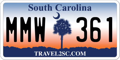 SC license plate MMW361