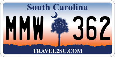 SC license plate MMW362