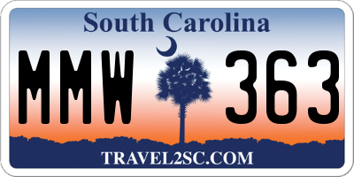SC license plate MMW363