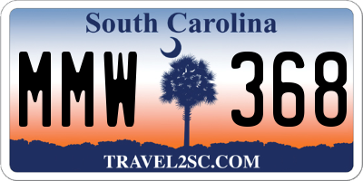 SC license plate MMW368