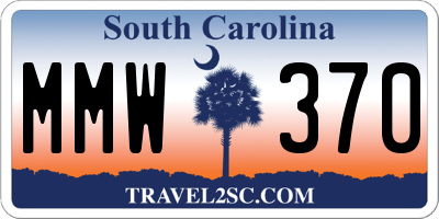 SC license plate MMW370