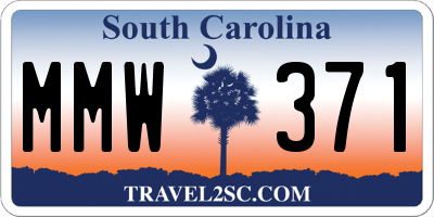 SC license plate MMW371