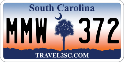 SC license plate MMW372