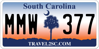 SC license plate MMW377