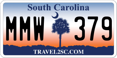 SC license plate MMW379