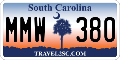 SC license plate MMW380